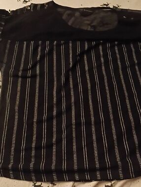Workshop Republic Clothing Black Tunic with White Pinstripes